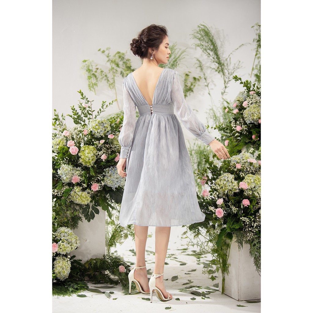 Đầm dài tay nhún ngực - 20Again | BigBuy360 - bigbuy360.vn