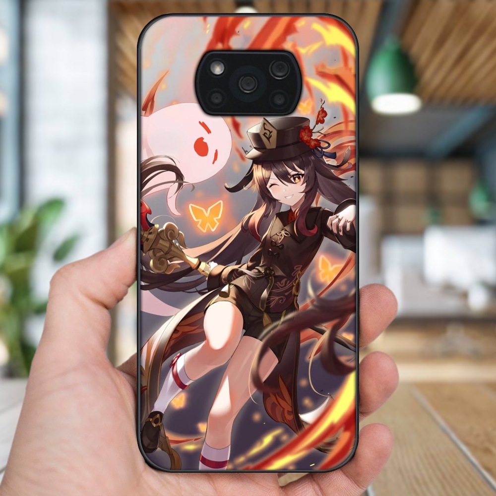 Ốp lưng Xiaomi Poco X3, Poco X3 Pro, Poco X3 NFC viền đen in hình Hutao Genshin Impact