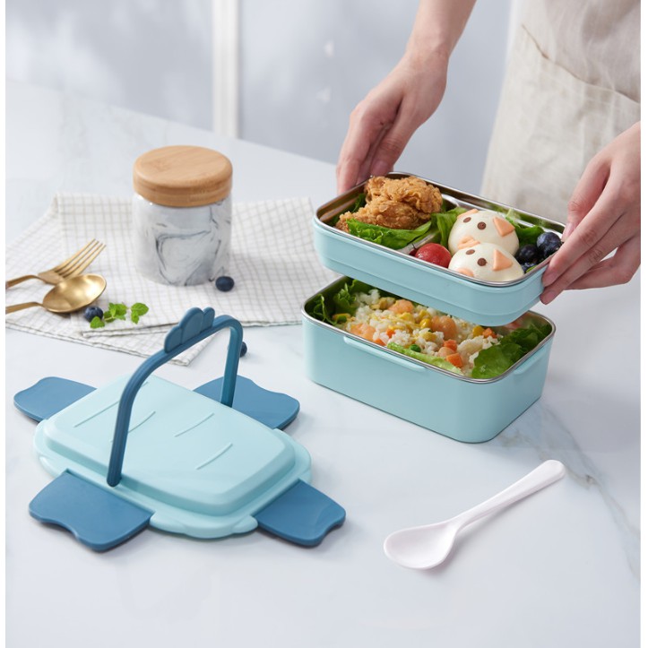 Hộp đựng cơm văn phòng 2 tầng 3 ngăn nhẹ nhàng chắc chắn an toàn cao cấp AD25[sale9] | BigBuy360 - bigbuy360.vn