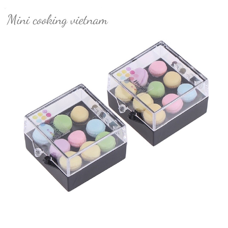 Mô hình hộp bánh macaroon cho nhà búp bê / Mini cooking vietnam