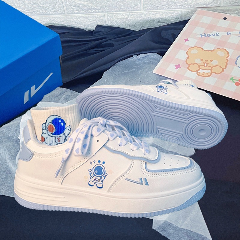 Giày thể thao nữ cổ thấp, giày nữ đế dày thoáng khí, sneaker phi hành gia