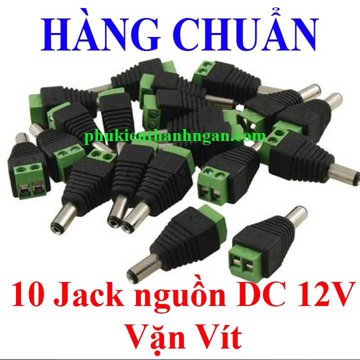 10 jack DC nguồn 12v VẶN VÍT - jack DC VẶN VÍT - jack 12v - jack nguồn camera - dc10vv