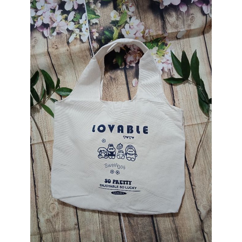 Túi tote vải canvas liền thân LOVABLE