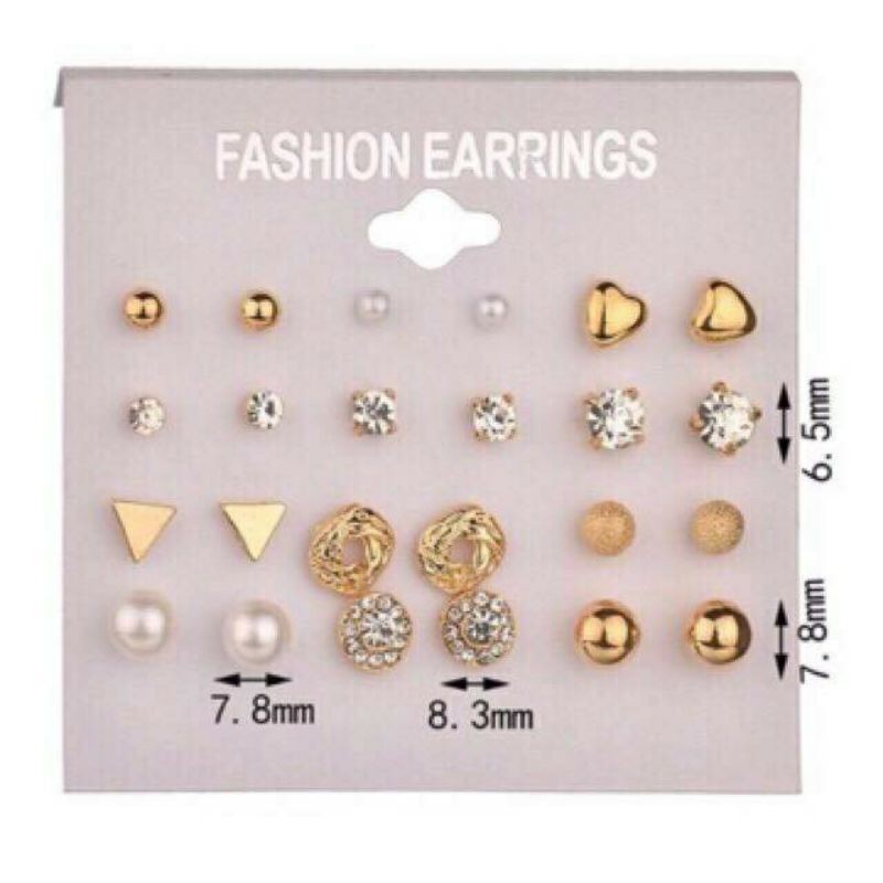 Set 12 đôi bông tai