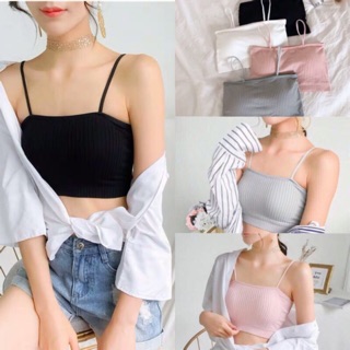 [Hàng đẹp] Áo Bra Áo quây 2 dây gân tăm siêu xinh
