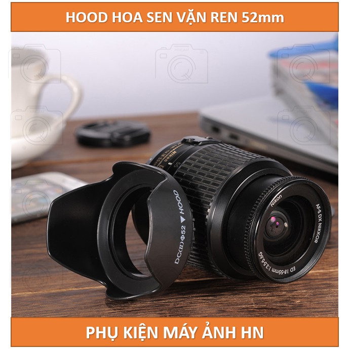 [52mm] Lens hood Loa che nắng hoa sen vặn ren ống kính máy ảnh Phi 52mm