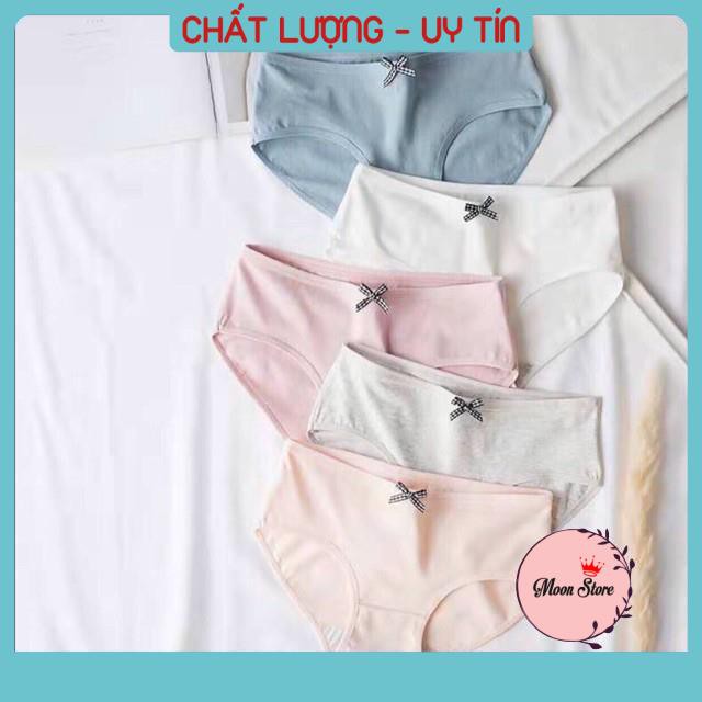 Quần Lót Cotton Nữ Basic 012 Cạp Nơ Kẻ Caro