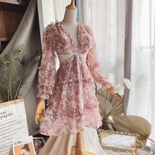 ĐẦM HOA CUT EO HỞ LƯNG 10466