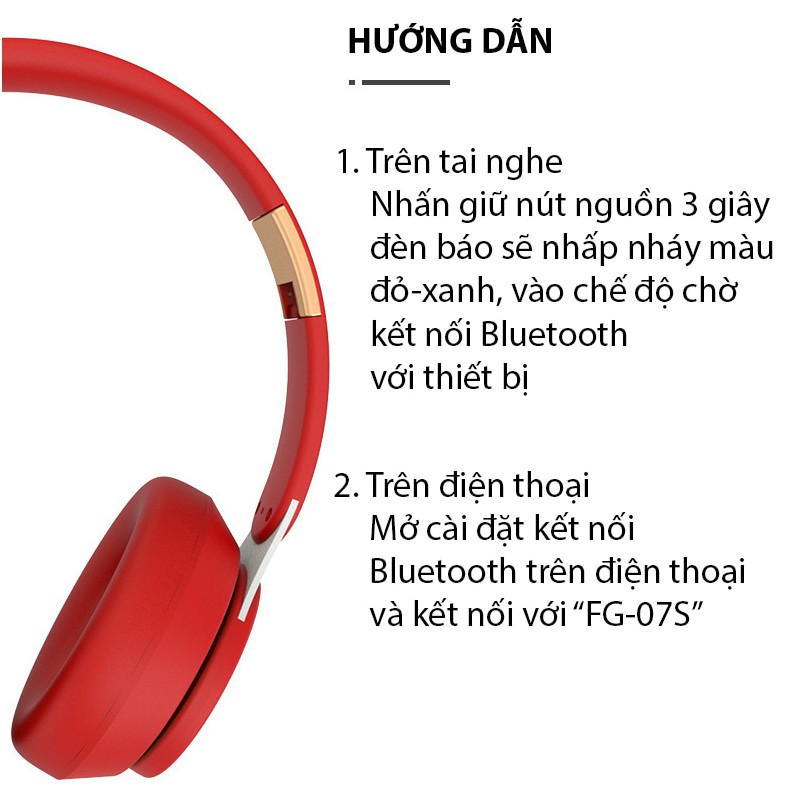 Tai nghe chụp tai Bluetooth B07 - Thiết kế thời trang và tinh tế - Âm thanh HIFI đầy sống động