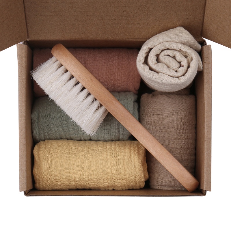 Lược Vải Cotton Mềm Mại Thấm Hút Tốt Hỗ Trợ Massage Đầu Cho Bé Sơ Sinh