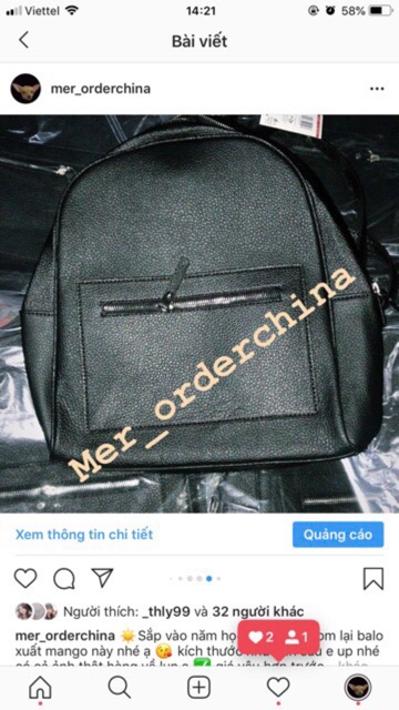 Balo MNG + 2% phí shopee