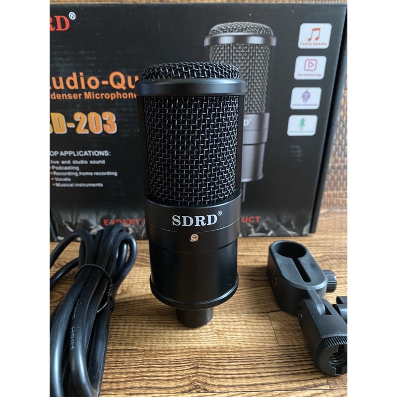 Micro thu âm livestream SDRD SD-203, hát karaoke, livetream fb, bigo, cctalk- chất lượng âm thanh hay miễn bàn