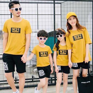 Áo Thun Gia Đình Màu Đỏ In Chữ N 21 DLX