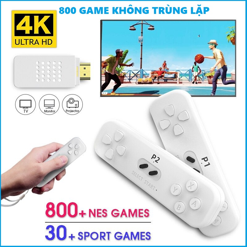 Máy chơi game cầm tay 830 trò không dây thể thao stick 4k, Trò chơi sport + trò chơi cổ điển + chém hoa quả + chạy bộ