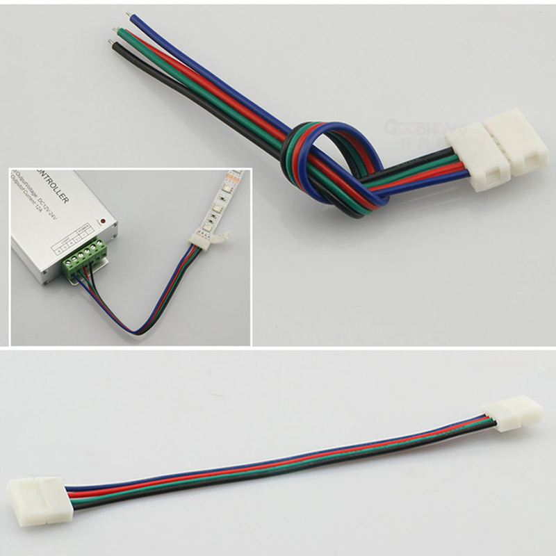 Set 10 Đầu Nối 4 Pin 4pin 10mm Pcb Cho Dây Đèn Led Rgb 5050