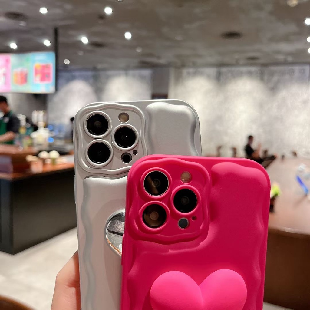 Ốp Điện Thoại Họa Tiết Hoa Hồng / Trái Tim Màu Bạc Cho iPhone X XS XR XS max 13Proax 11 11 pro 11 pro max 12 12 12 pro 12 pro max