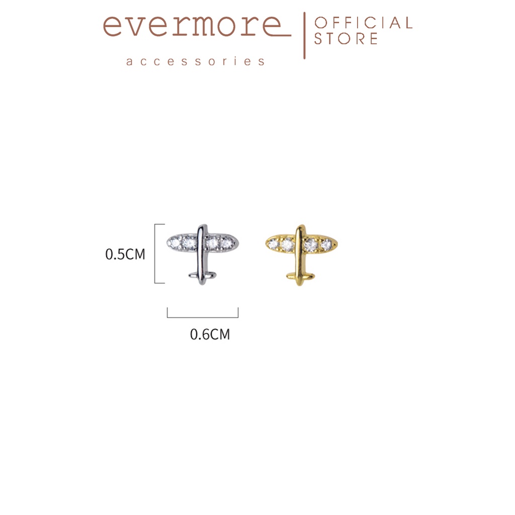 Bông tai bạc EVERMORE, khuyên tai Fly Me bạc ý 925 nguyên chất, phong cách minimalism, thanh lịch - H011