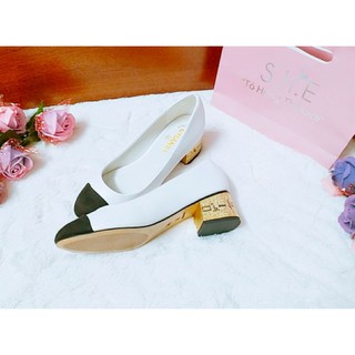 Giày búp bê gót vàng vuông cao 4 phân(4cm)