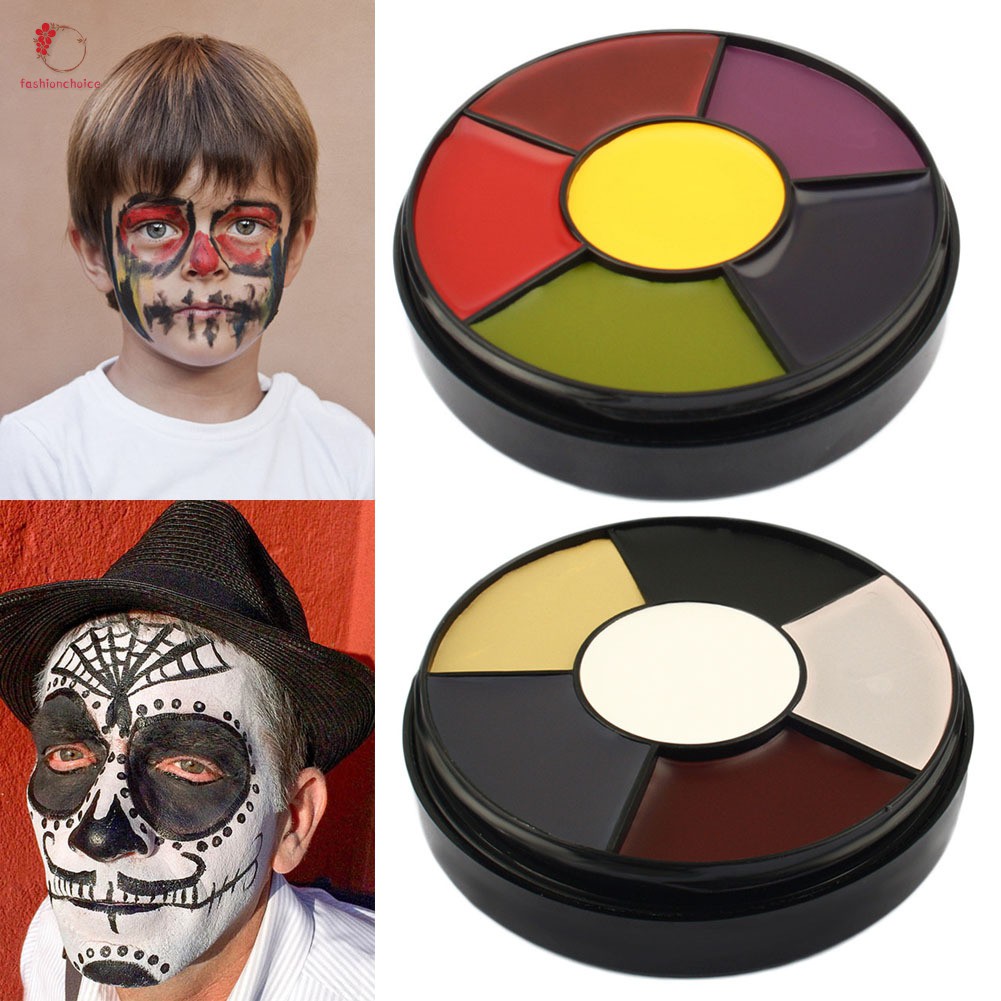 Hộp 6 màu vẽ hóa trang Halloween dùng cho cả mặt và toàn thân