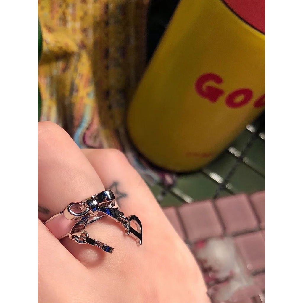 Nhẫn Đeo Tay Dior Xi Mạ Vàng / Bạc 925 Có Chữ Phong Cách Hàn Quốc Cho Nữ