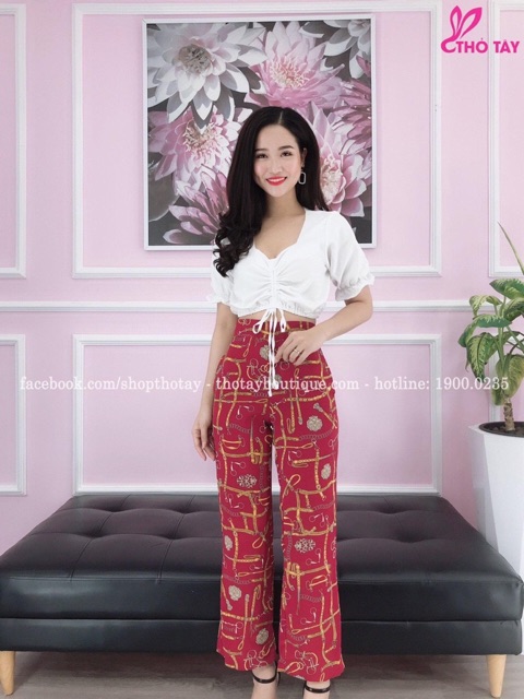 Áo rút ngực vải kate croptop tay bo phồng Z5U s