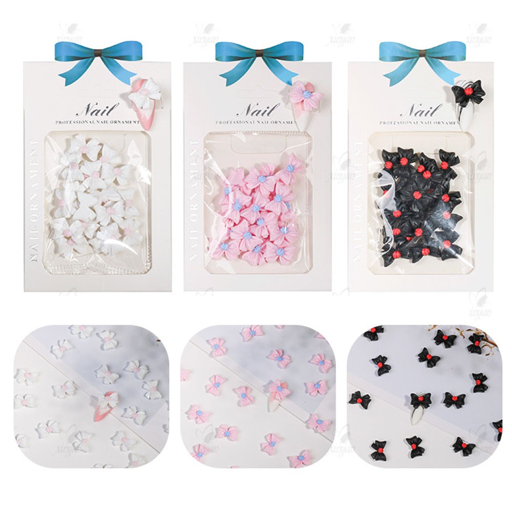 [Hàng mới về] Túi Phụ Kiện Trang Trí Móng Hình Nơ Xinh Xắn