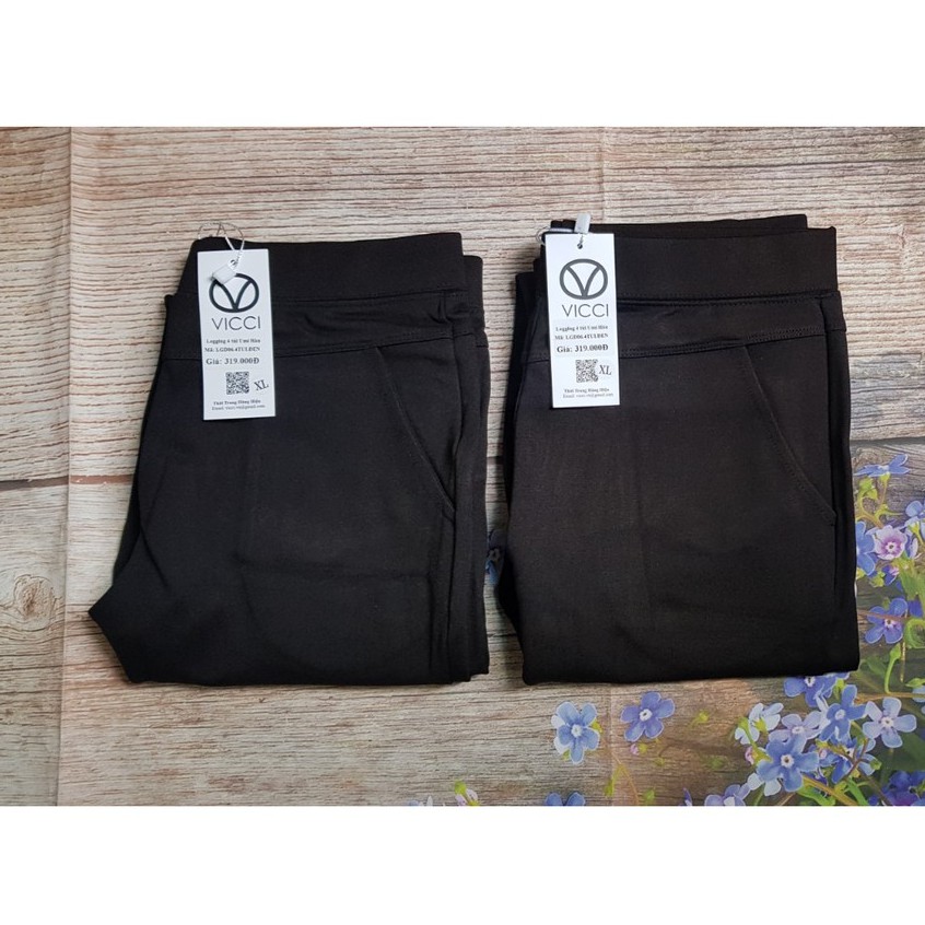 Xả kho siêu sốc Quần Legging Vicci dáng dài 4 túi vải đen . | BigBuy360 - bigbuy360.vn
