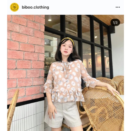 Áo voan cổ nơ tay bèo Bibo Clothing