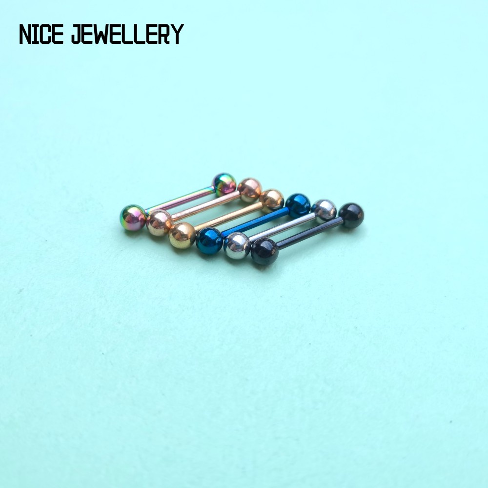 Khuyên Lưỡi Dài 14mm Bằng Thép Titan 316L Chống Dị Ứng Đa Năng