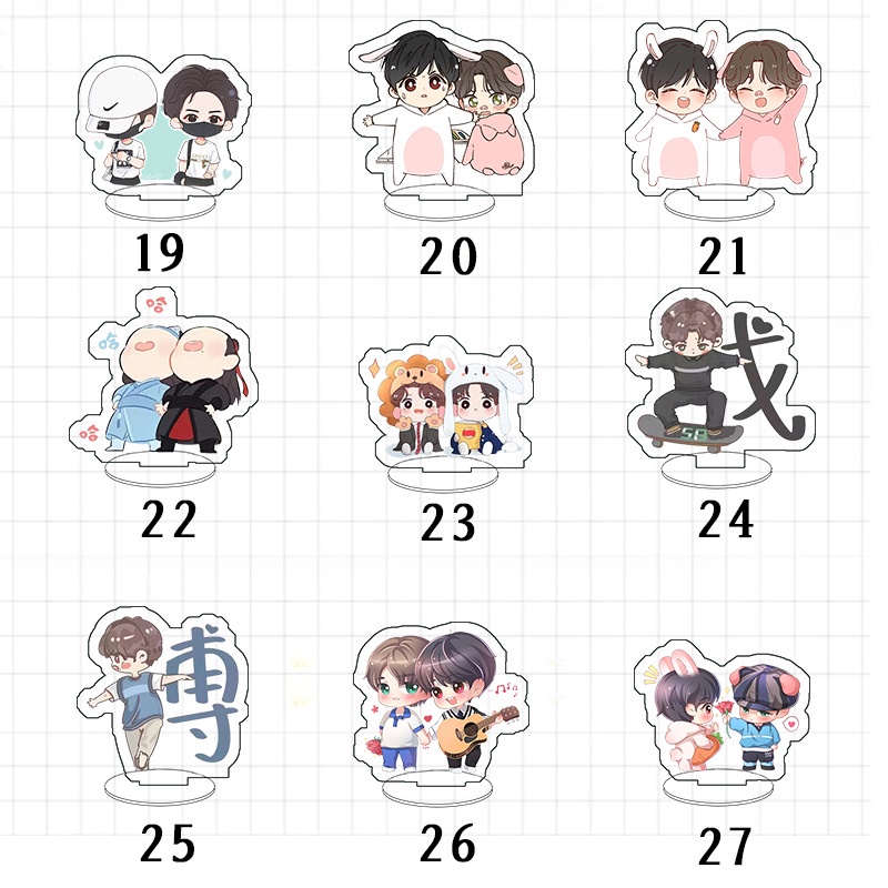 Mô hình đứng để bàn trang trí bằng acrylic hình ngôi sao Xiao Zhan Wang Yibo