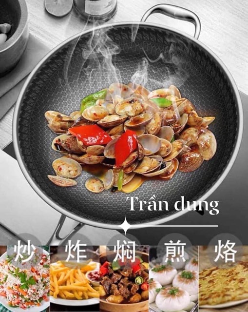 Chảo vân tổ ong sâu lòng size 32cm siêu chống dính