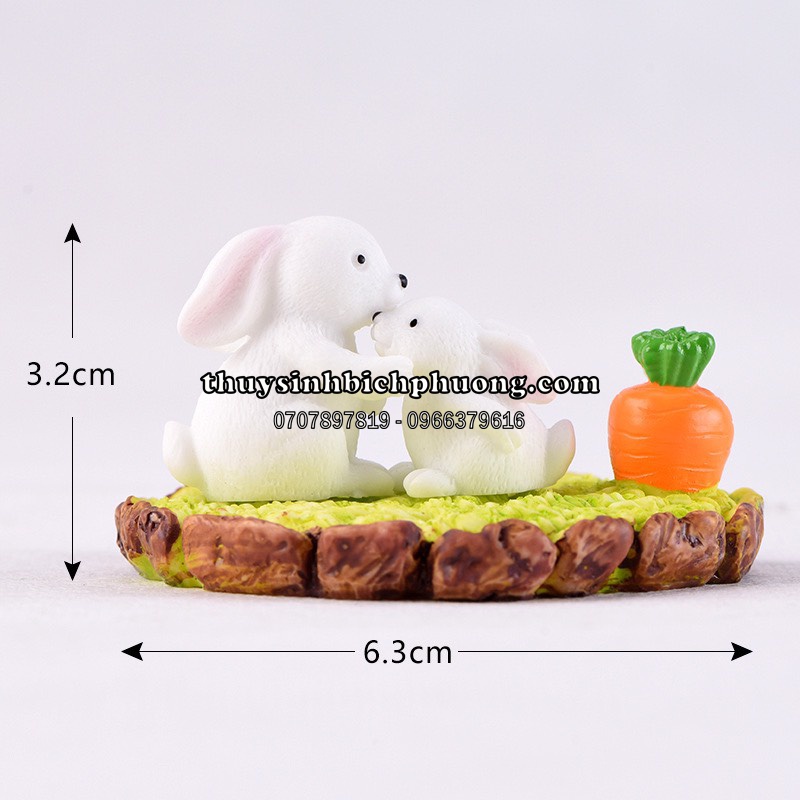GIA ĐÌNH THỎ TRANG TRÍ TERRARIUM ĐỒ CHƠI TÉP KIỂNG THỦY SINH