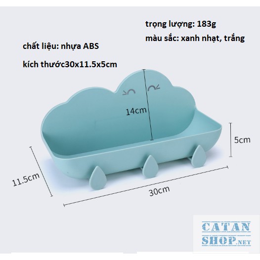 Kệ nhà tắm hình đám mây mẫu mới có 3 móc treo đồ tiện dụng, kệ để đồ hình đám mây có 3 móc GD474-KNTMay cute dễ thương