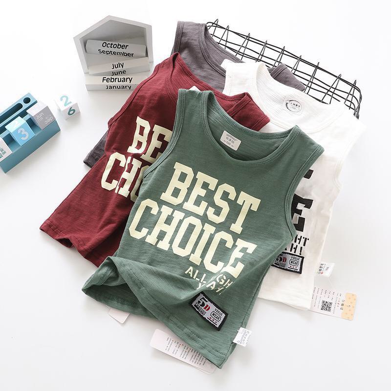 Bộ Áo Thun Sát Nách + Quần Đùi Thời Trang Mùa Hè Cho Bé Trai