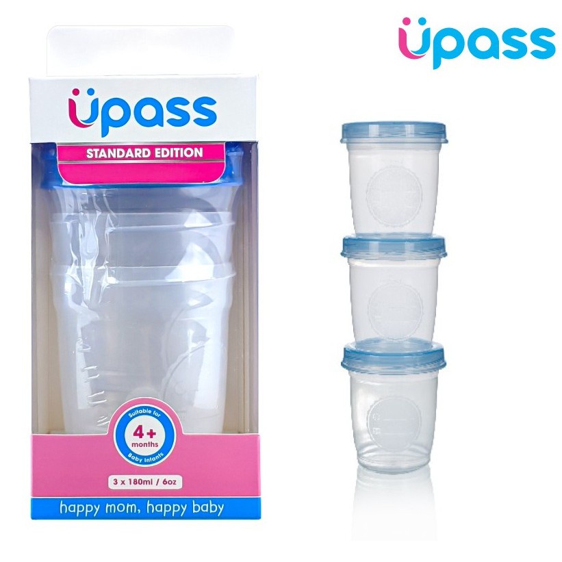 Bộ 3 cốc trữ thức ăn 180ml cho bé Upass UP0327N
