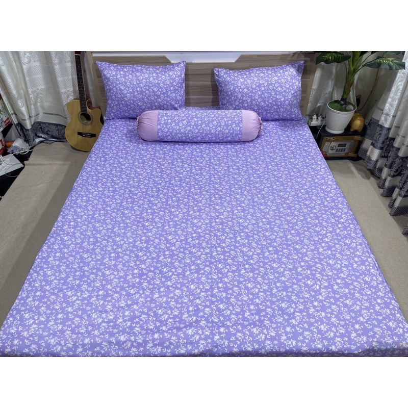 Bộ drap ga thun Hàn mẫu hoa nhí 4 món