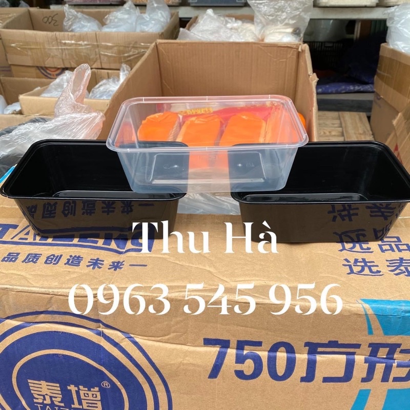 50 cái hộp nhựa cn 1000ml có Nắp dùng một lần ( thể tích thực 800ml)