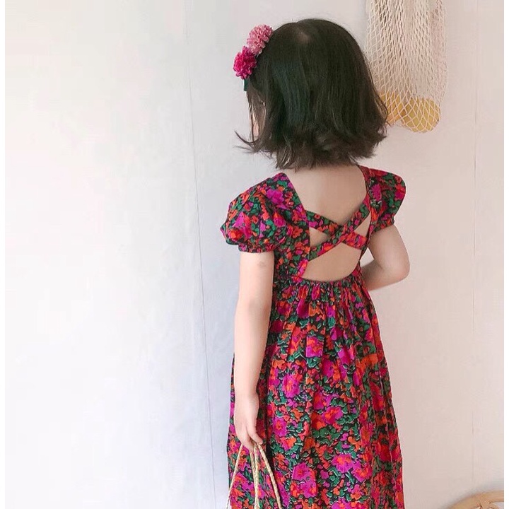 Váy Bé Gái Hml Thô Hàn Hoa Nhí Cho Bé 1- 10 Tuổi, Váy Cho Bé Gái Chất Mát, Đầm Bé Gái Size Đại Mã A3