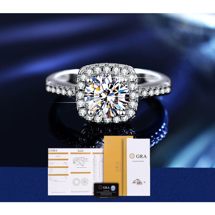 Nhẫn Đính Kim Cương Xanh Lam Và Xanh Lá Cây Hình Trái Tim Mũi Tên Có Thể Điều Chỉnh Kích Thước Cho Nữ