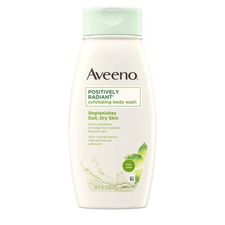 Sữa tắm cho da khô Aveeno Positively Radiant Exfoliating Body Wash 532ml (Mỹ)