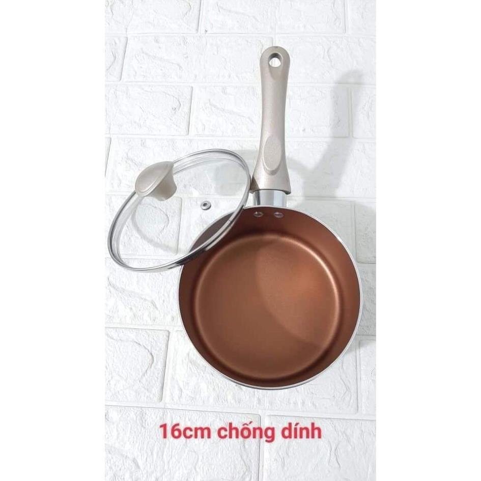 (giá sỉ) NỒI QUẤY BỘT NHÔM NGUYÊN CHẤT CHỐNG DÍNH FAMCO ĐÁY TỪ - SIZE 16CM