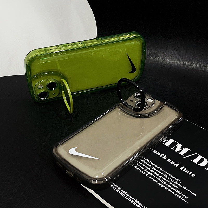 Ốp Điện Thoại Mềm Trong Suốt Chống Sốc In Logo Nike Sang Trọng Có Giá Đỡ Cho iPhone 14 13 12 11 Pro Max 12Pro 13Pro 14Plus