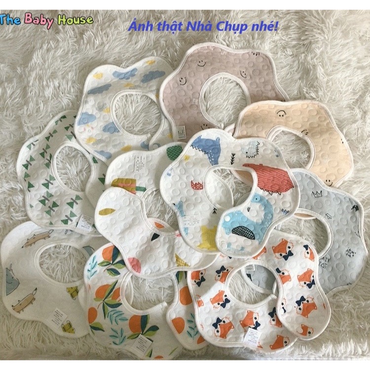 Yếm Cho Bé 💛 𝐅𝐑𝐄𝐄𝐒𝐇𝐈𝐏💛Yếm Cotton tròn xoay 360 Thấm Hút Tốt, Chống Thấm Tốt, Họa Tiết Dễ Thương Cho Bé