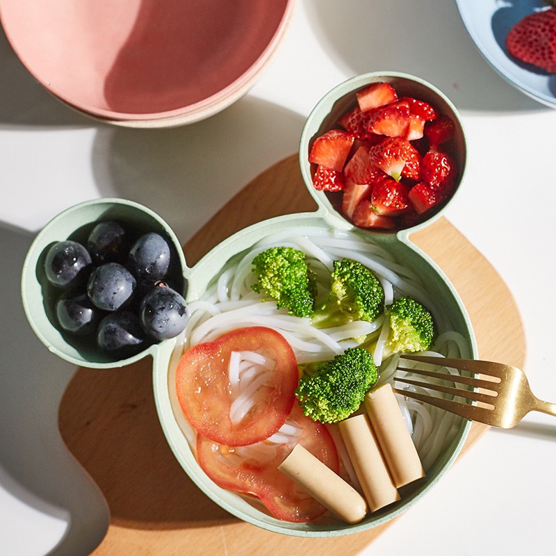 Bộ Tô Muỗng Nĩa Đũa Hình Chuột Mickey Dễ Thương Cho Bé