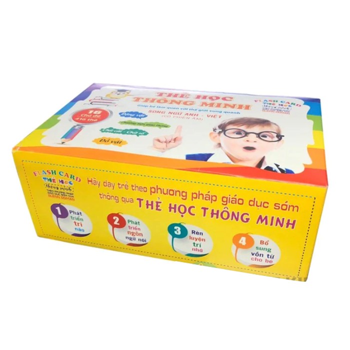 Bộ thẻ học thông minh cho bé HL785 - Bộ thẻ song ngữ Anh Việt 16 chủ đề Flashcards Smart For Kid (416 thẻ PCS)