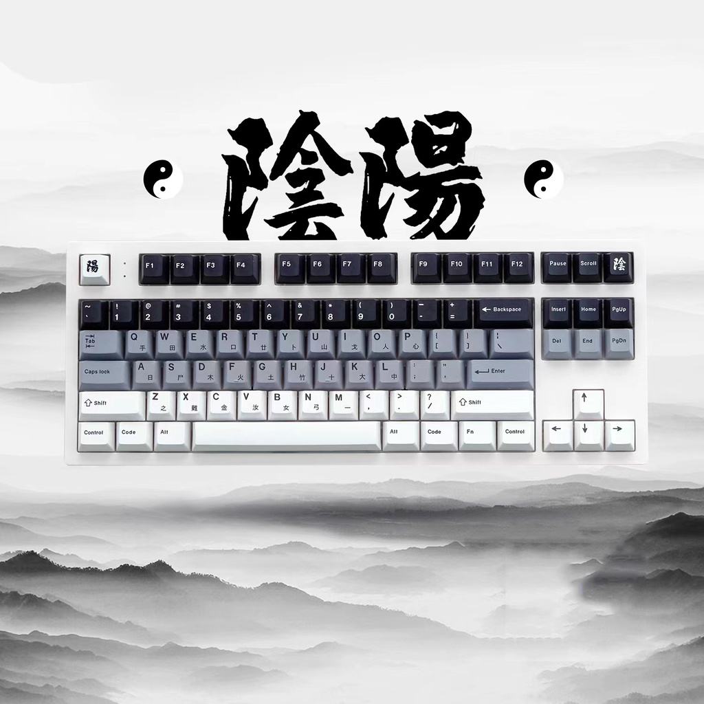Các keycaps Yin Yang Gossip, 129 phím keycaps Cherry Profile DYE-SUB Cá nhân hóa GMK Keycaps cho Bàn phím cơ / Bàn phím cơ chơi game (chỉ bán keycaps)