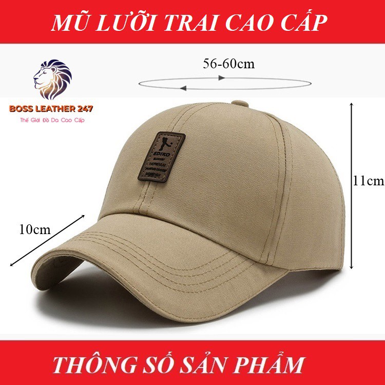 Mũ Lưỡi Trai 💖 FREESHIP 💖 Mũ Lưỡi Trai Đẹp Cao Cấp, Chất Liệu Vải Canvas Loại I, Phù Hợp Nam Nữ - Freesize