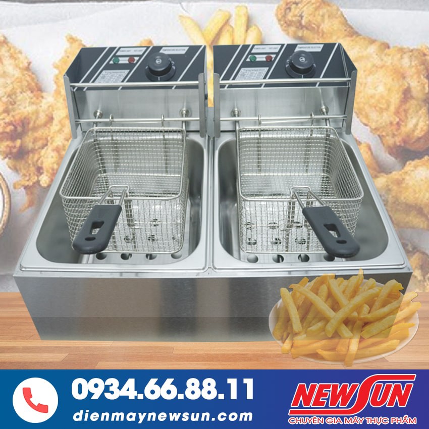Bếp chiên, bếp nhúng đôi công nghiệp cao cấp ZL 82 NEWSUN, dung tích 11L - Bảo hành 12 tháng