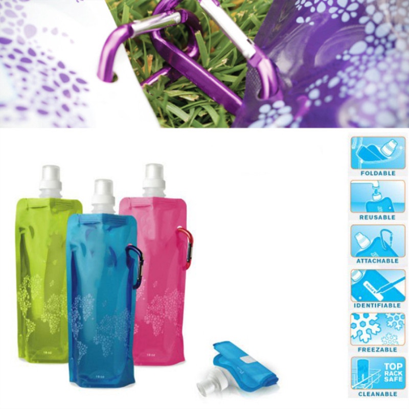 Bình đựng nước 400ml có thể gấp gọn tiện lợi cho hoạt động ngoài trời
