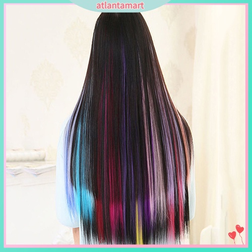 Bộ Tóc Giả Thẳng Dài Bằng Sợi Tổng Hợp Nhiều Màu Sắc Hóa Trang Cho Nữ